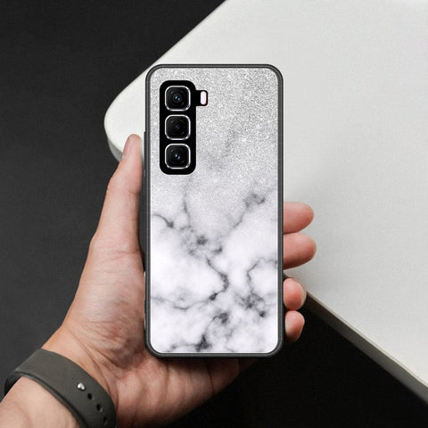 Infinix Hot 50 4G Cover - White Marble Series - HQ Premium Shine Durable Shatterproof Case