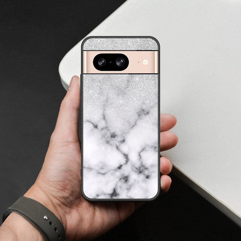 Google Pixel 8 Cover - White Marble Series - HQ Premium Shine Durable Shatterproof Case