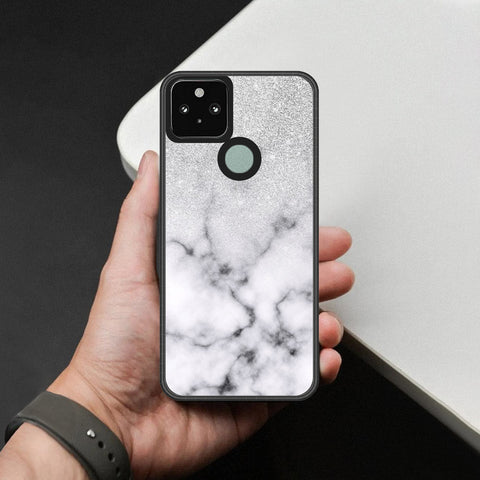 Google Pixel 5 Cover - White Marble Series - HQ Premium Shine Durable Shatterproof Case