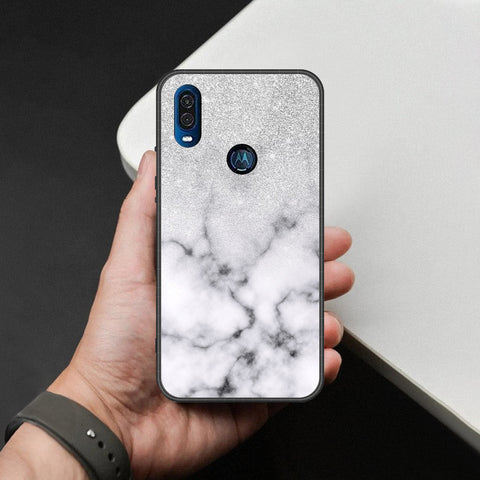 Motorola P40 Cover - White Marble Series - HQ Premium Shine Durable Shatterproof Case