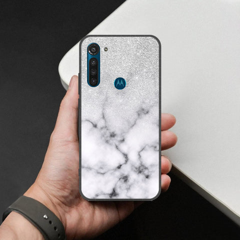 Motorola Moto G8 Power Cover - White Marble Series - HQ Premium Shine Durable Shatterproof Case