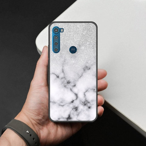 Motorola One Fusion Plus Cover - White Marble Series - HQ Premium Shine Durable Shatterproof Case