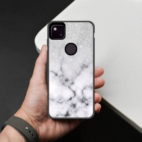 Google Pixel 4a 4G Cover - White Marble Series - HQ Premium Shine Durable Shatterproof Case