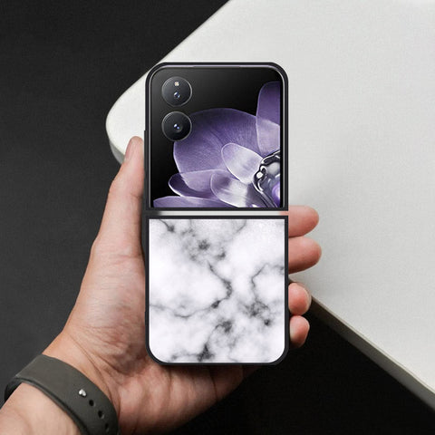 Xiaomi Mix Flip Cover - White Marble Series - HQ Premium Shine Durable Shatterproof Case