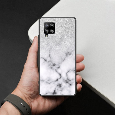 Samsung Galaxy A42 5G Cover - White Marble Series - HQ Premium Shine Durable Shatterproof Case