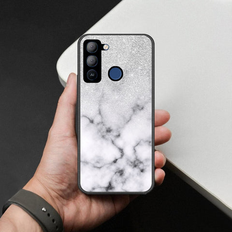 Tecno Pop 5 LTE Cover - White Marble Series - HQ Premium Shine Durable Shatterproof Case