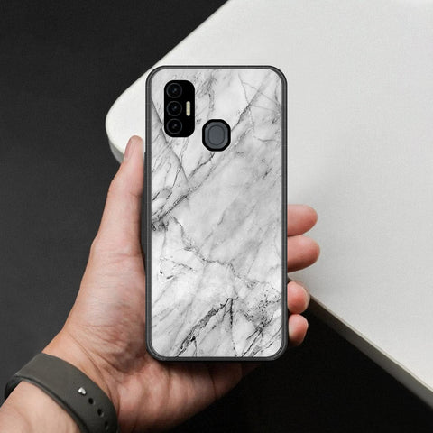 Tecno Spark 7T Cover - White Marble Series - HQ Premium Shine Durable Shatterproof Case
