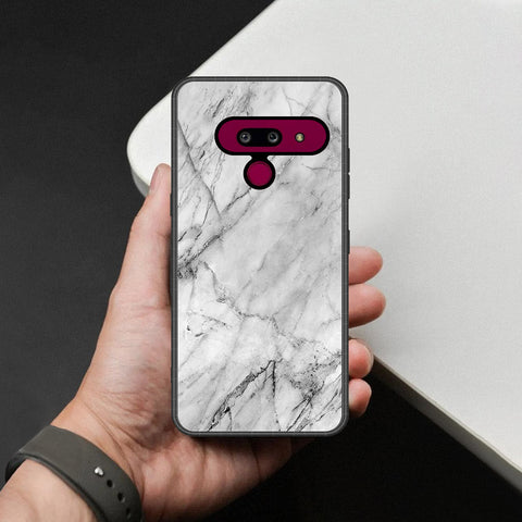 LG G8 ThinQ Cover - White Marble Series - HQ Premium Shine Durable Shatterproof Case