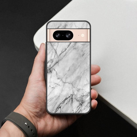 Google Pixel 8 Cover - White Marble Series - HQ Premium Shine Durable Shatterproof Case