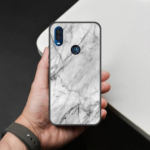 Motorola P40 Cover - White Marble Series - HQ Premium Shine Durable Shatterproof Case