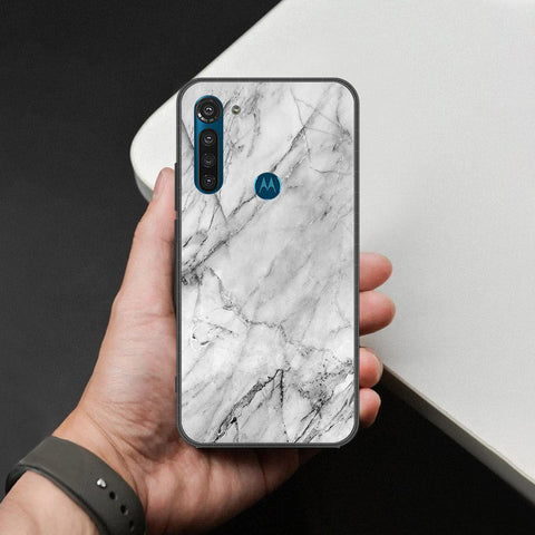 Motorola Moto G8 Power Cover - White Marble Series - HQ Premium Shine Durable Shatterproof Case