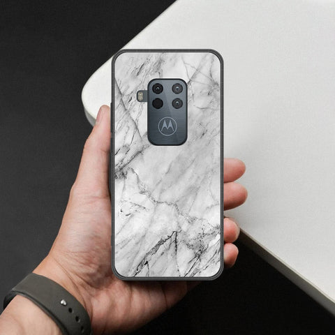 Motorola One Zoom Cover - White Marble Series - HQ Premium Shine Durable Shatterproof Case