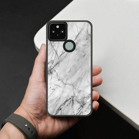 Google Pixel 5 XL Cover - White Marble Series - HQ Premium Shine Durable Shatterproof Case