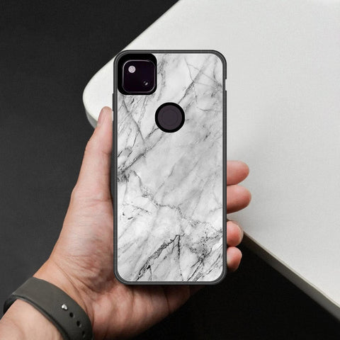 Google Pixel 4a 4G Cover - White Marble Series - HQ Premium Shine Durable Shatterproof Case