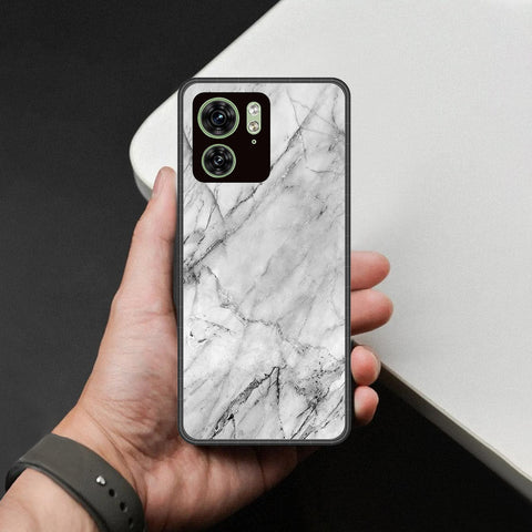 Motorola Edge 40 Cover - White Marble Series - HQ Premium Shine Durable Shatterproof Case