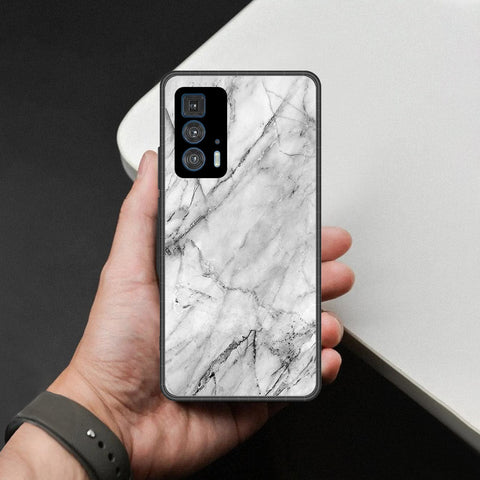 Motorola Edge 20 Pro Cover - White Marble Series - HQ Premium Shine Durable Shatterproof Case