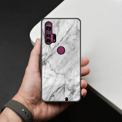 Motorola Edge Plus Cover - White Marble Series - HQ Premium Shine Durable Shatterproof Case