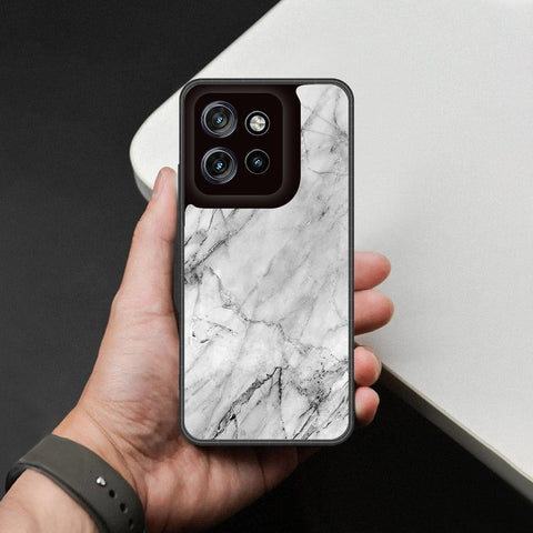 Motorola Edge 50 Neo Cover - White Marble Series - HQ Premium Shine Durable Shatterproof Case