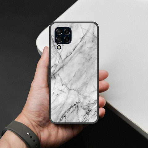 Samsung Galaxy F12 Cover - White Marble Series - HQ Premium Shine Durable Shatterproof Case