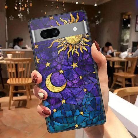 Google Pixel 7a Cover - Celestial Starry Universe Series - HQ Ultra Shine Premium Infinity Glass Soft Silicon Borders Case