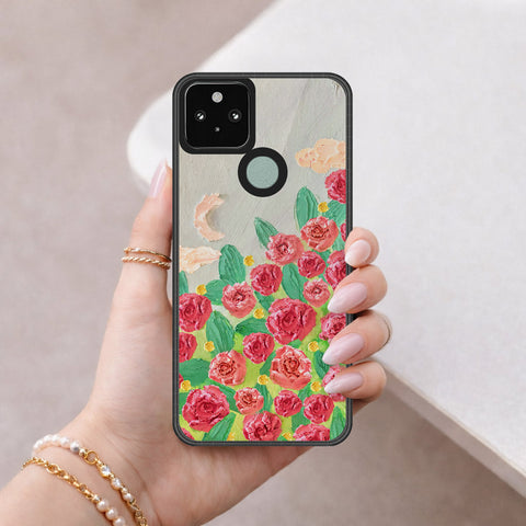 Google Pixel 5 XL Cover - Floral Series 4 - HQ Premium Shine Durable Shatterproof Case