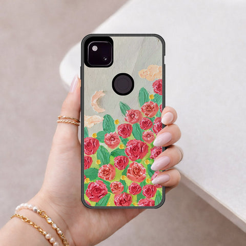 Google Pixel 4a 4G Cover - Floral Series 4 - HQ Premium Shine Durable Shatterproof Case