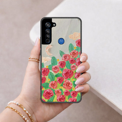 Motorola Moto G8 Cover - Floral Series 4 - HQ Premium Shine Durable Shatterproof Case
