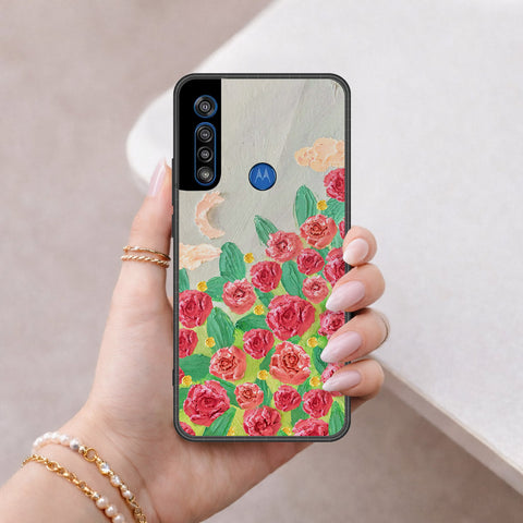 Motorola Moto G8 Play Cover - Floral Series 4 - HQ Premium Shine Durable Shatterproof Case