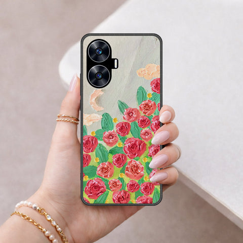 Realme C55 Cover - Floral Series 4 - HQ Premium Shine Durable Shatterproof Case