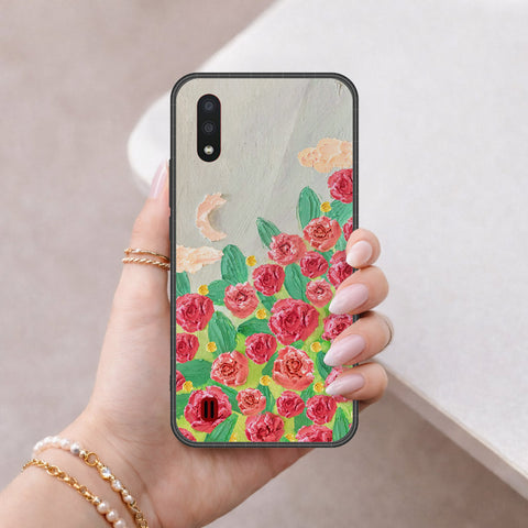 Samsung Galaxy A01 Cover - Floral Series 4 - HQ Premium Shine Durable Shatterproof Case