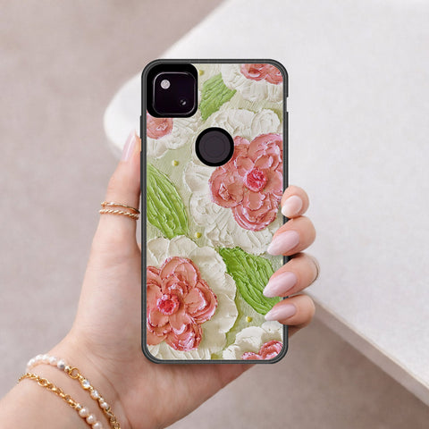 Google Pixel 4a 4G Cover - Floral Series 4 - HQ Premium Shine Durable Shatterproof Case