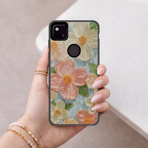 Google Pixel 4a 4G Cover - Floral Series 4 - HQ Premium Shine Durable Shatterproof Case