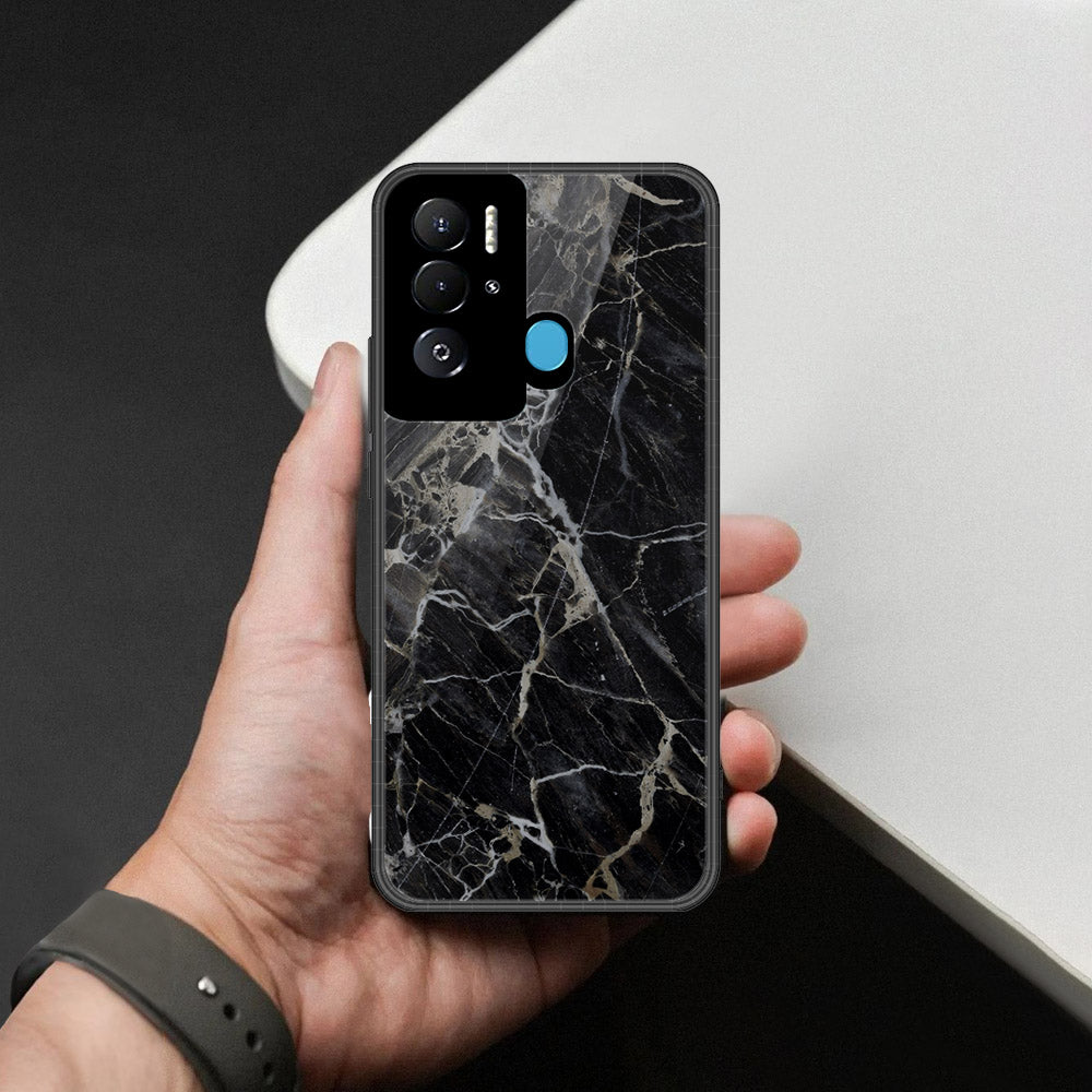 Tecno Pova Neo Cover - Black Marble Series - HQ Premium Shine Durable Shatterproof Case