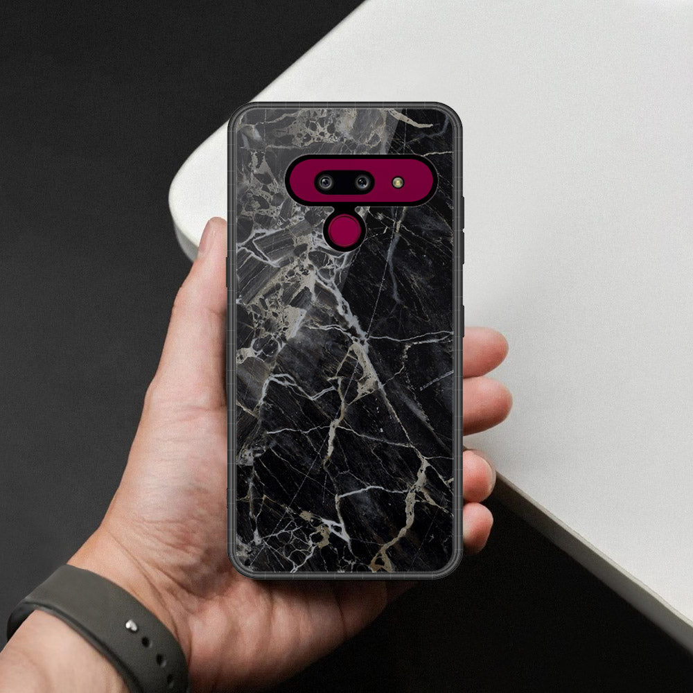 LG G8 ThinQ Cover - Black Marble Series - HQ Premium Shine Durable Shatterproof Case