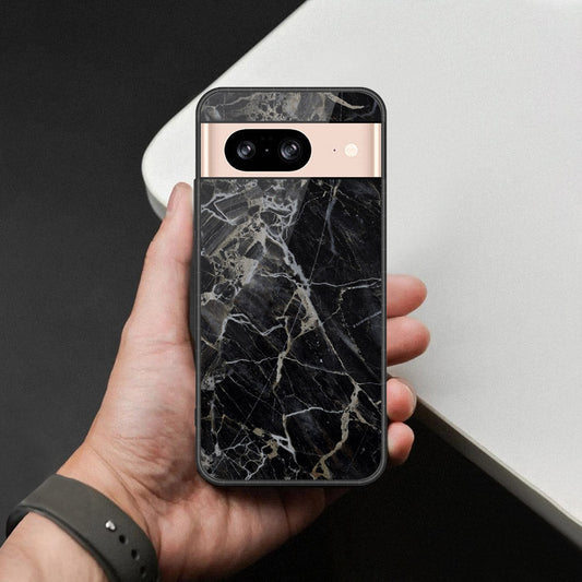 Google Pixel 8 Cover - Black Marble Series - HQ Premium Shine Durable Shatterproof Case