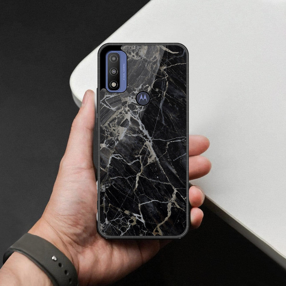 Motorola G Pure 2021 Cover - Black Marble Series - HQ Premium Shine Durable Shatterproof Case
