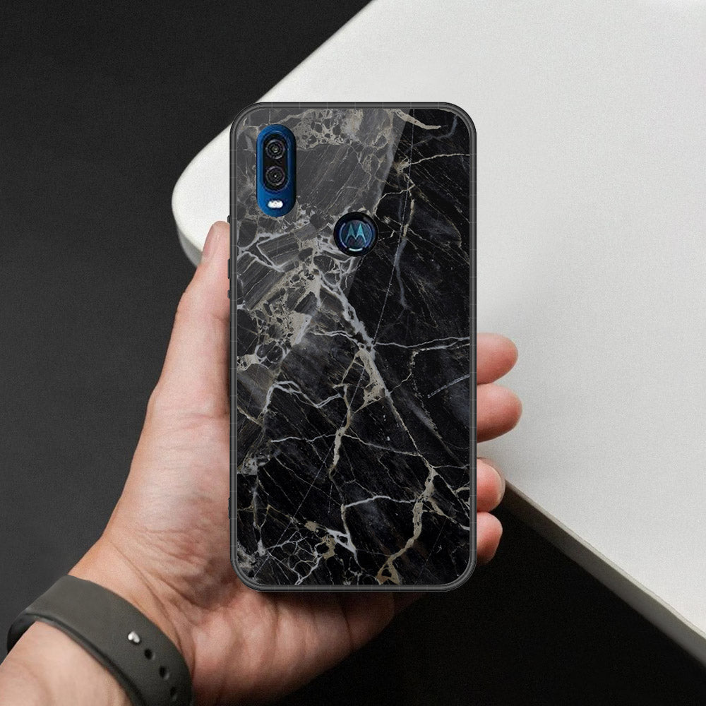 Motorola P40 Cover - Black Marble Series - HQ Premium Shine Durable Shatterproof Case