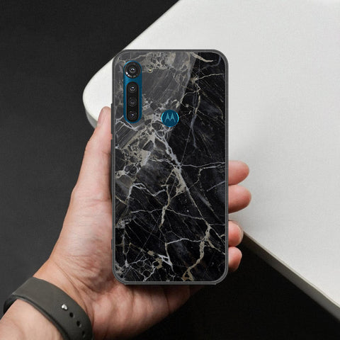 Motorola Moto G8 Power Cover - Black Marble Series - HQ Premium Shine Durable Shatterproof Case