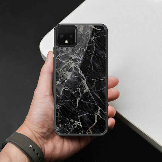 Google Pixel 4 XL Cover - Black Marble Series - HQ Premium Shine Durable Shatterproof Case