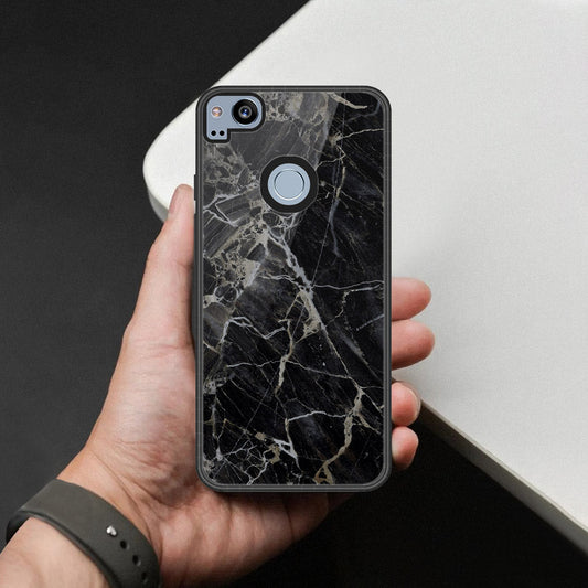 Google Pixel 2 XL Cover - Black Marble Series - HQ Premium Shine Durable Shatterproof Case