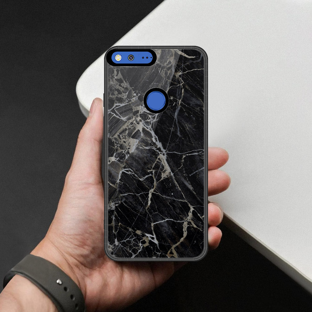 Google Pixel XL Cover - Black Marble Series - HQ Premium Shine Durable Shatterproof Case