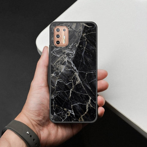 Motorola Moto G9 Plus Cover - Black Marble Series - HQ Premium Shine Durable Shatterproof Case