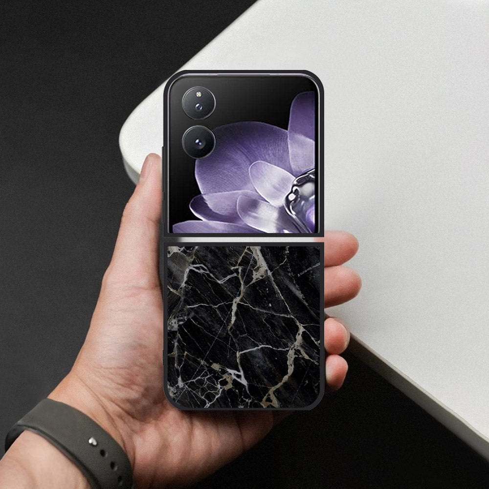 Xiaomi Mix Flip Cover - Black Marble Series - HQ Premium Shine Durable Shatterproof Case