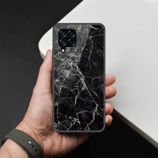 Samsung Galaxy M53 Cover - Black Marble Series - HQ Premium Shine Durable Shatterproof Case