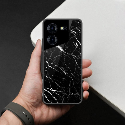 Tecno Pova 5 Cover - Black Marble Series - HQ Premium Shine Durable Shatterproof Case