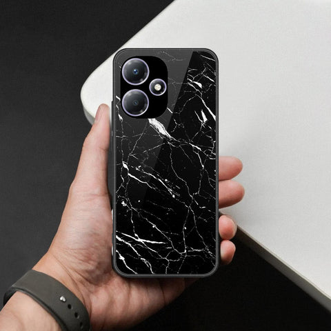 Infinix Hot 30 Play Cover - Black Marble Series - HQ Premium Shine Durable Shatterproof Case