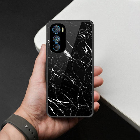 Motorola Edge 30 Cover - Black Marble Series - HQ Premium Shine Durable Shatterproof Case