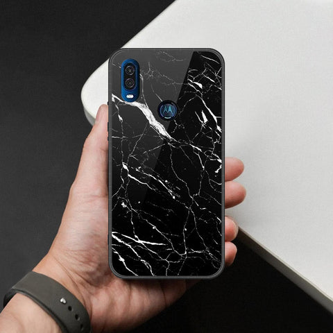 Motorola P40 Cover - Black Marble Series - HQ Premium Shine Durable Shatterproof Case