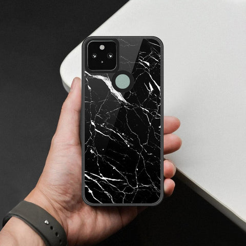 Google Pixel 4a 5G Cover - Black Marble Series - HQ Premium Shine Durable Shatterproof Case