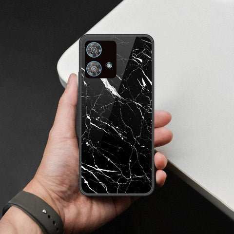 Motorola Edge 40 Neo Cover - Black Marble Series - HQ Premium Shine Durable Shatterproof Case